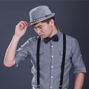 Unisex Suspenders Y-Shape Adjustable BLK